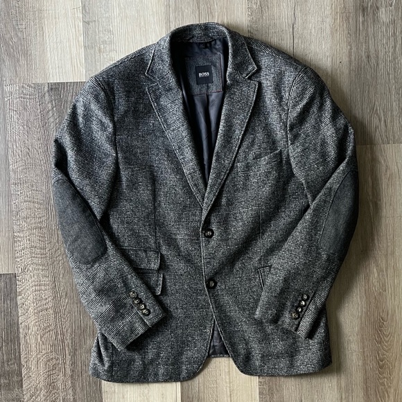 Hugo Boss Suits & Blazers Hugo Boss Modern Tweed Grey Plaid Wool